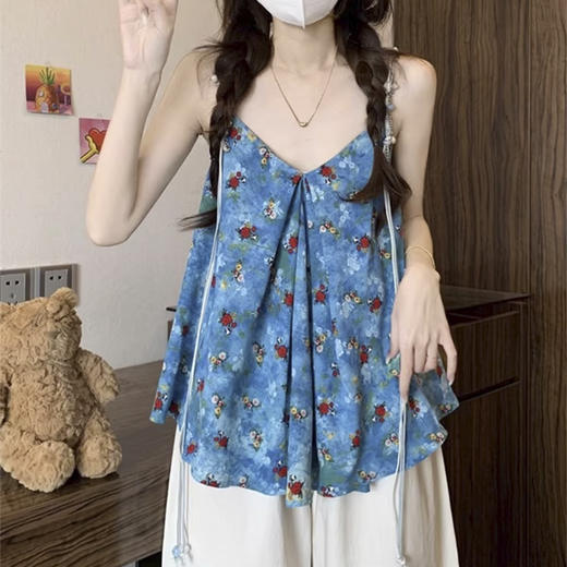 裁缝学苑AH67碎花吊带背心纸样女装V领显瘦露肩上衣服装打板图 商品图2