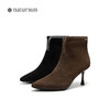 natursun尖头细高跟时装靴女新款冬季气质通勤瘦瘦靴时尚短靴N25550101 商品缩略图4