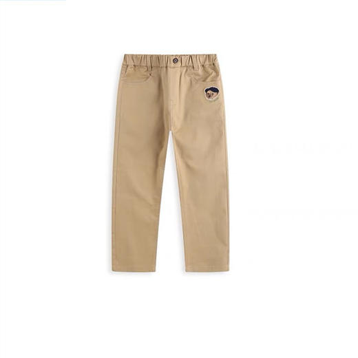 2025春秋新款新款小熊儿童卡通刺绣韩版休闲直筒梭织长裤男童女童裤子 商品图3