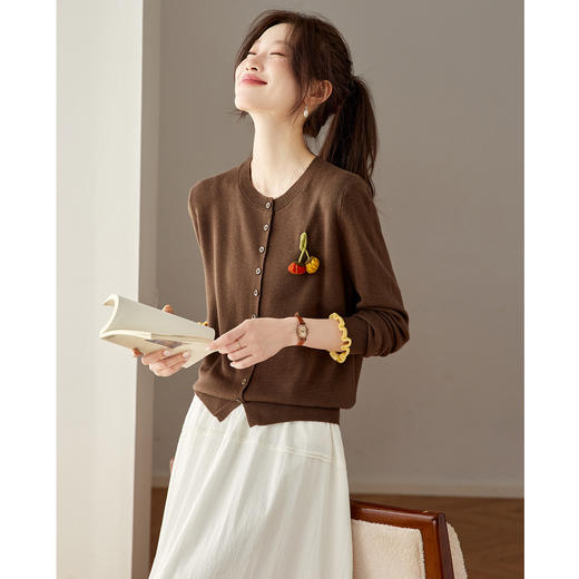 CC 27-25151开衫外套拼色南瓜毛衣外搭洋气针织衫 商品图1