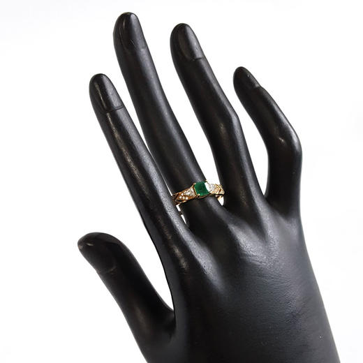 【天然正品】AU750黄金镶钻镶天然公主方型近80分艳绿祖母绿戒指26号（戒圈可改）女士120925NJM40现售价：2980 商品图7