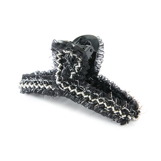 三彩2025新款法式复古网纱串珠带抓发夹香风约会头饰慵懒氛围感 商品图1