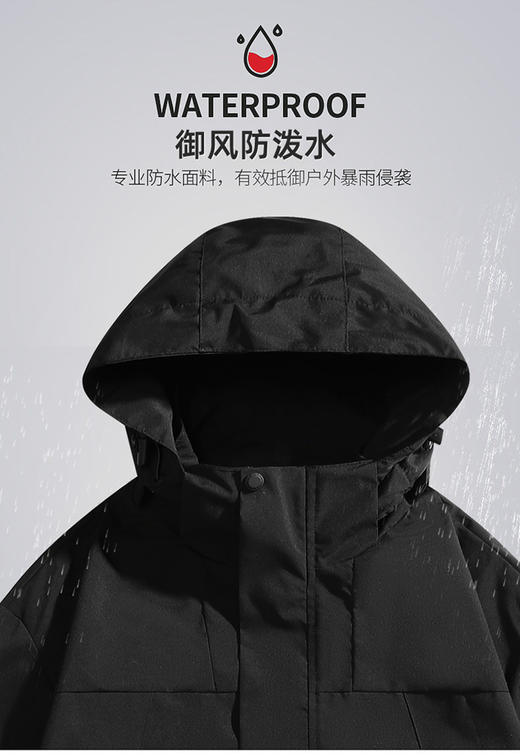 情侣冲锋衣男女同款2025春装新款男士韩版户外运动休闲连帽外套潮 商品图8