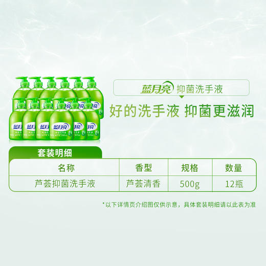 洗手液合集-整箱【品牌直发】消灭99%病菌 |蓝月亮芦荟滋润清爽洗手液500g瓶装  多规格可选 80000618、80000581 商品图3