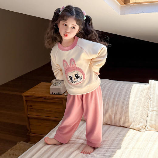 【YW】无忧购奥粒绒拉布布卡通套装女宝宝居家套装可外穿Q31-2（截单后3-5天发货) 商品图4