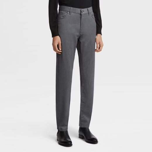 ZEGNA 杰尼亚 男士羊毛 Roccia 休闲裤 灰色 UCP03A6 CITY 029 商品图1