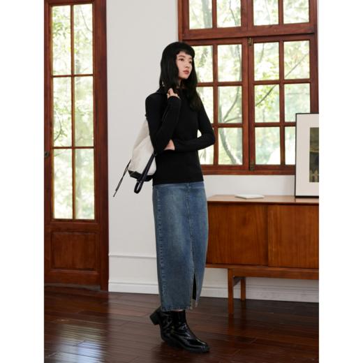 SPLELED  多巴胺自发热桑蚕丝莱赛尔打底衫 半高领/高龄两款可选 自发热黑科技 高弹面料舒适包裹皮肤，无压迫感，秋冬搭配舒适有型 百搭显瘦 商品图1