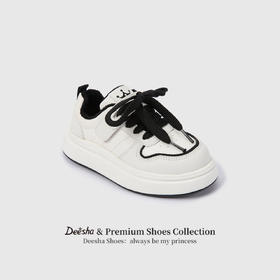 笛莎Deesha 女童童鞋2025冬季新款加绒休闲低帮板鞋