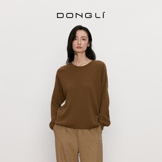 东黎 • 我不被驯化 小山羊绒女士秋季绞花套衫 5164 商品图4