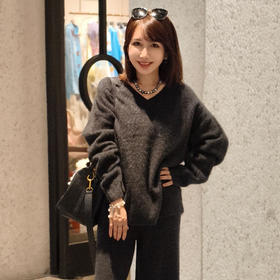 多色牦牛绒V领衫X25M3438基地直邮