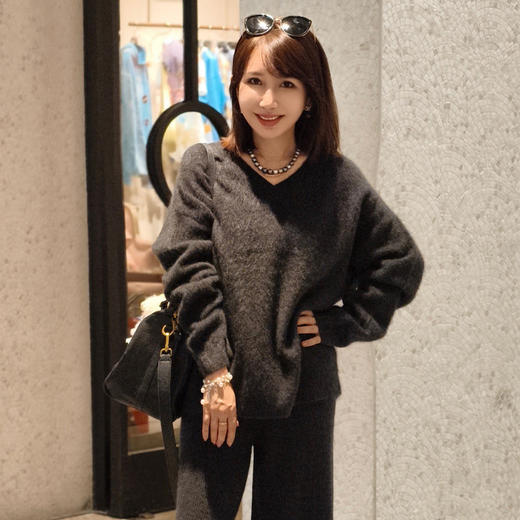 多色牦牛绒V领衫X25M3438基地直邮 商品图0