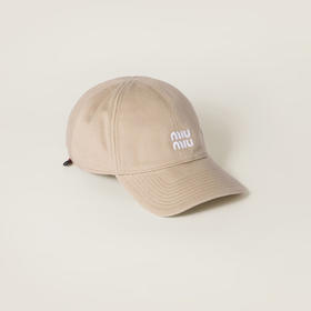 Miu Miu 女士字母徽标刺绣牛仔棒球帽 卡其色 5HC369 2CR1 F0D2X