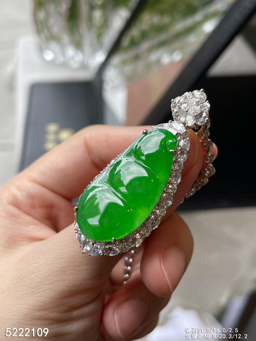 老坑高冰种艳绿富贵豆吊坠【5222109】具体价格微信咨询 商品图5