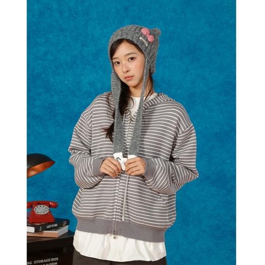 休闲连帽条纹开衫毛衣-纪念日百货门店同款165495216 商品图1