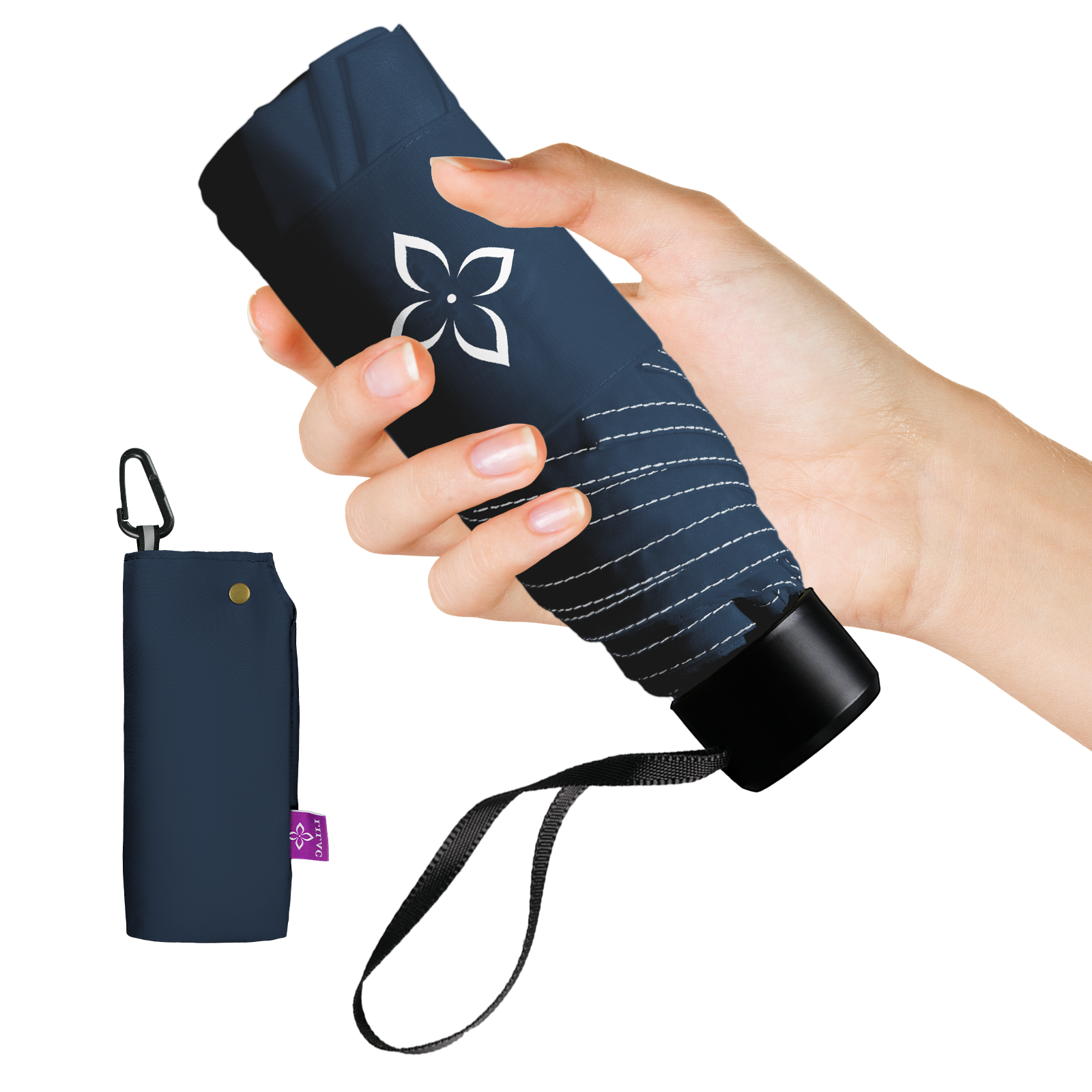 紫丁香"合宜一号"纯色晴雨伞 8骨五折伞