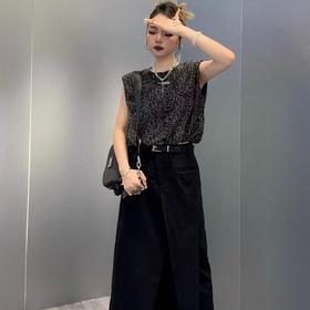 NC圆领豹纹无袖针织T恤50626 夏季 088312080115