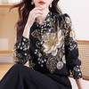 KQL2025抖音爆款数码直喷印花长袖洋气遮肚子衬衣百搭桑蚕丝上衣 商品缩略图0