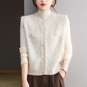 CC小香风马甲女2025新款春秋外搭针织坎肩外套洋气减龄马夹背心开衫