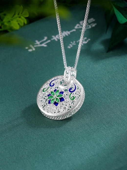 子佩集S990银莲花套链【WBHHDZ-6】珐琅彩花丝项链2509 商品图6