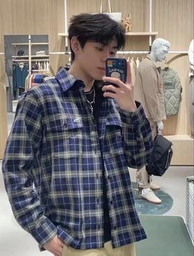 【6折】5楼法国鳄鱼LACOSTE男装时尚休闲格纹翻领长袖衬衫外套|CH7209-10-QRN吊牌价1890折后价1134