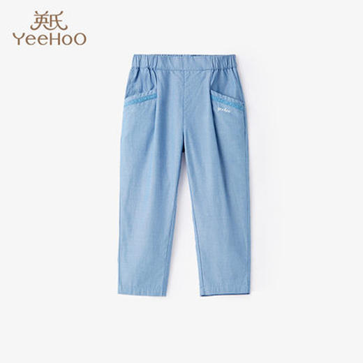 英氏儿童裤子女童纯棉长裤春夏新款休闲裤轻薄防蚊裤YRKCJ32125A 商品图0