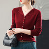 CC翻领彩色纽扣设计感针织衫长袖开衫早秋2025新款气质修身女士上衣 商品缩略图0