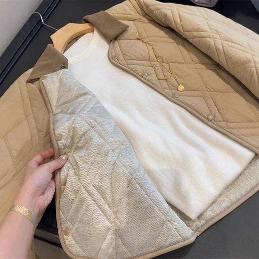 男女翻领小棉衣 ！2025情侣款秋冬轻盈翻领绵羊毛填充保暖长袖棉服！ 商品图4