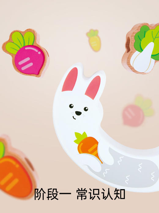 Hape萌兔平衡串珠游戏儿童早教益智玩具蔬菜积木穿珠子男女孩礼物 商品图2