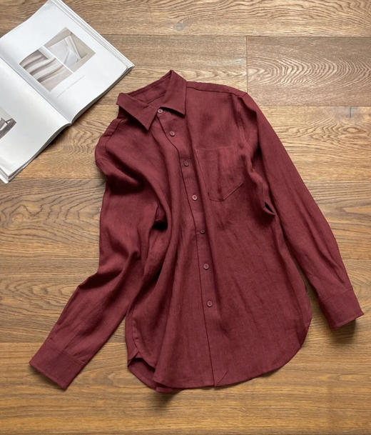 原单亚麻衬衫 商品图11