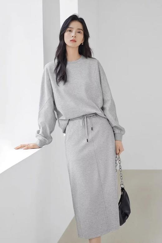 DUIBAI对白 灰色休闲卫衣半裙套装 21161 商品图0