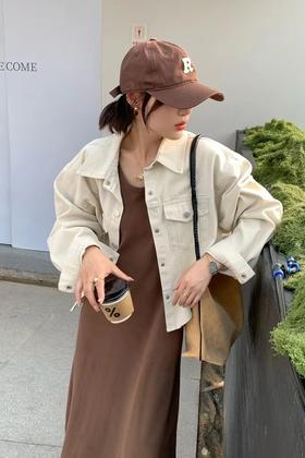 LNNNS 米白色短款率性工装风外套 21021