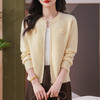 CC圆领拉链休闲女士短外套2025秋季新款立体花朵针织开衫春秋棒球服 商品缩略图1