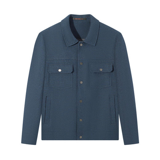 【59.5%羊毛9.7%桑蚕丝】柒牌翻领毛呢夹克2025冬季工装风外套男129D70040 商品图3