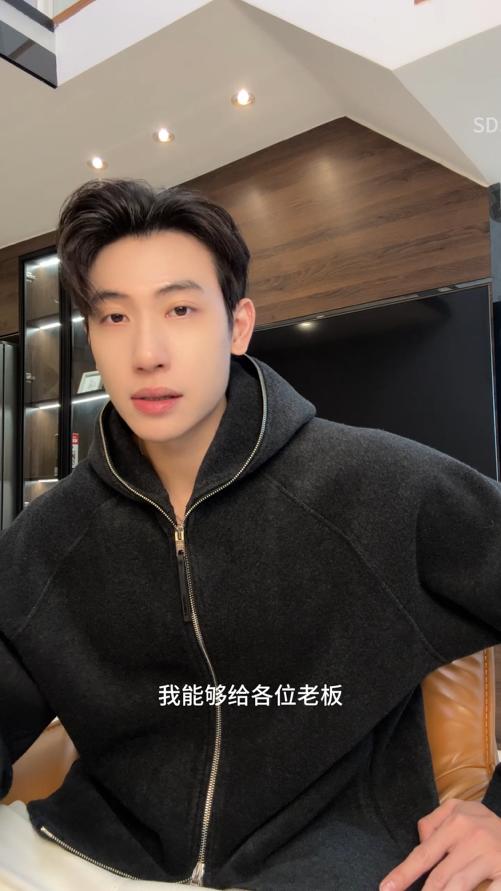 87681SDSA男士秋冬新款痞帅男装简约纯色拉链连帽卫衣宽松时尚情侣上衣 商品图0