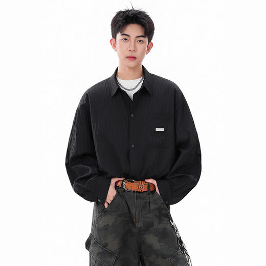 NASA美式青少年休闲长袖衬衫外套2025新款春秋季宽松工装衬衣外套 商品图2