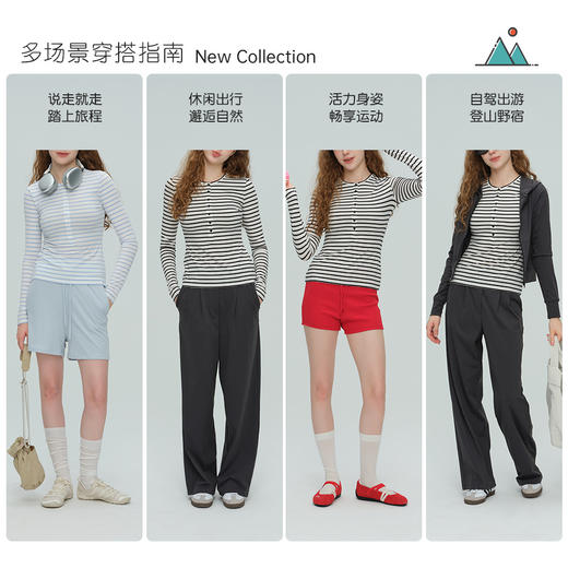 跃牌【周游世界】秋冬新款瑜伽服女韩系慵懒宽松亨利领长袖T恤TP0941 商品图1