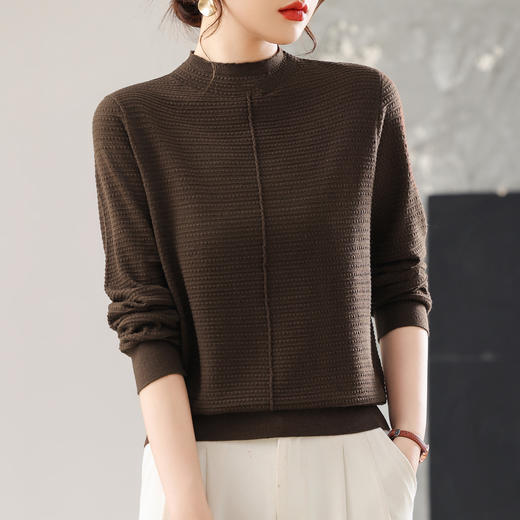 CC美拉德色系半高领针织打底衫女内搭上衣秋装2025新款女装薄款毛衣 商品图2