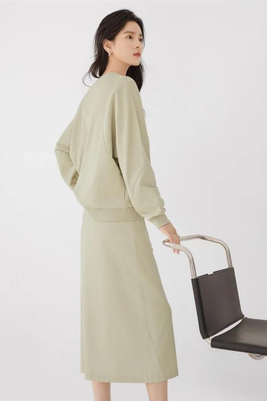 DUIBAI对白 草绿色休闲卫衣半裙套装 21173 商品图5