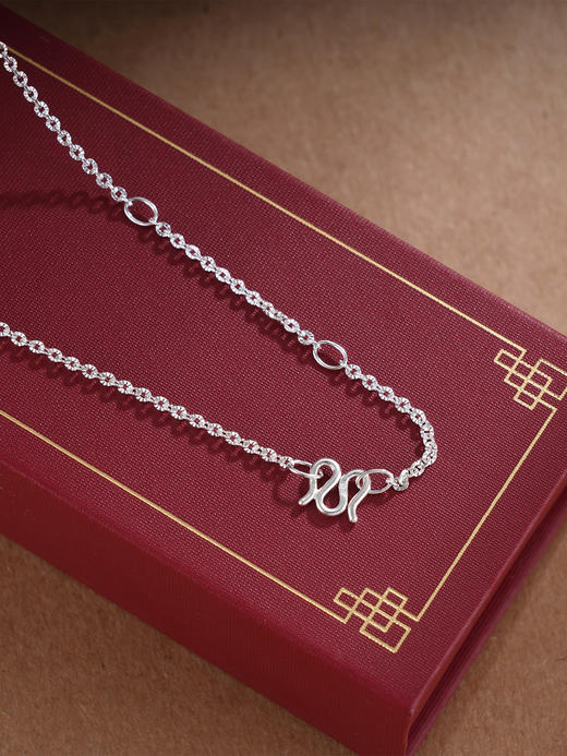 子佩集S990银【清福祥绘】套链【QLTL001】纯银花丝元宝锁项链双面花2509 商品图2