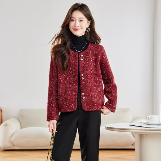 小香风针织开衫，高级感短款毛衣外套CC-16-9727 商品图2