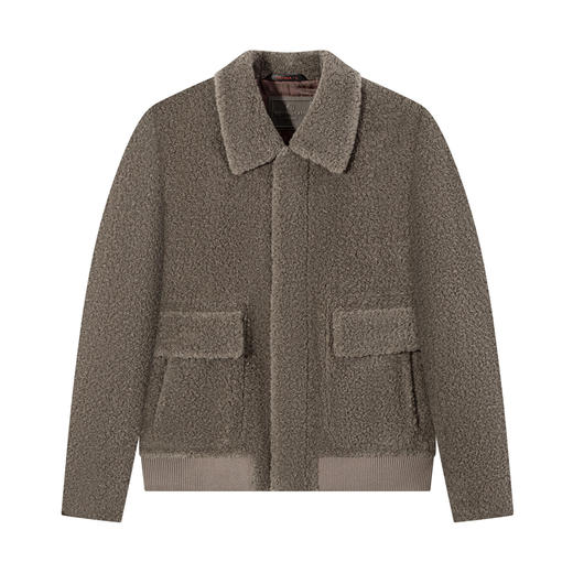 柒牌皮衣外套男士秋冬新款保暖绵羊毛商务休闲翻领百搭上衣男装129J70800 商品图4