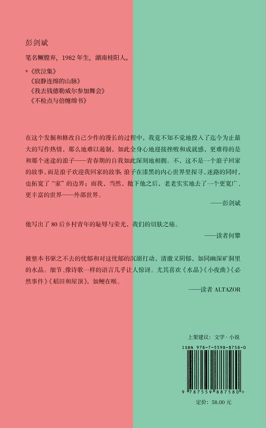 欣泣集 彭剑斌/著 短篇小说 卡夫卡 青春迷惘  自我揭露  文学 不检点与倍缠绵书 广西师范大学出版社 商品图3