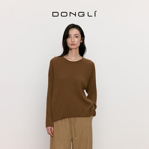 东黎 • 我不被驯化 小山羊绒女士秋季绞花套衫 5164 商品图5