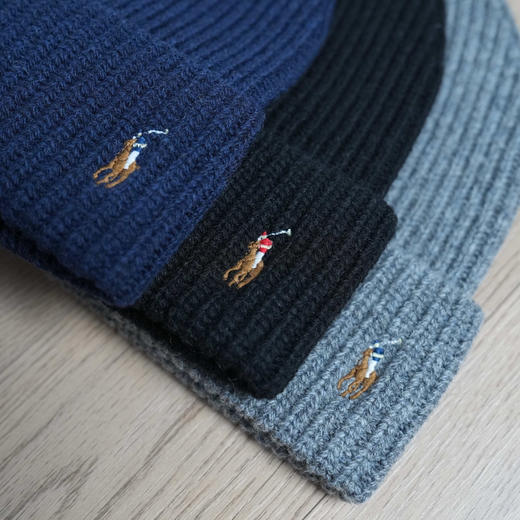 【开放日忙 秒杀价已调 直接拍】返场 原单拉夫 男女同款 RL 6色 羊毛 彩色小马仔刺绣针织帽 商品图2