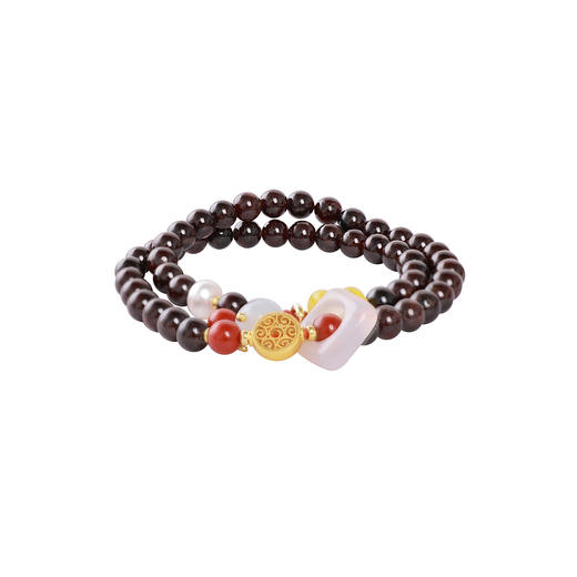 【东方系列】三彩2025新款多宝叠戴手串女石榴石红玛瑙串珠国潮 商品图1