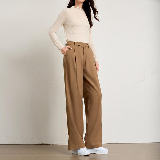 西装裤坠感老钱风，高腰提臀直筒阔腿裤休闲裤KB-250210 商品图1