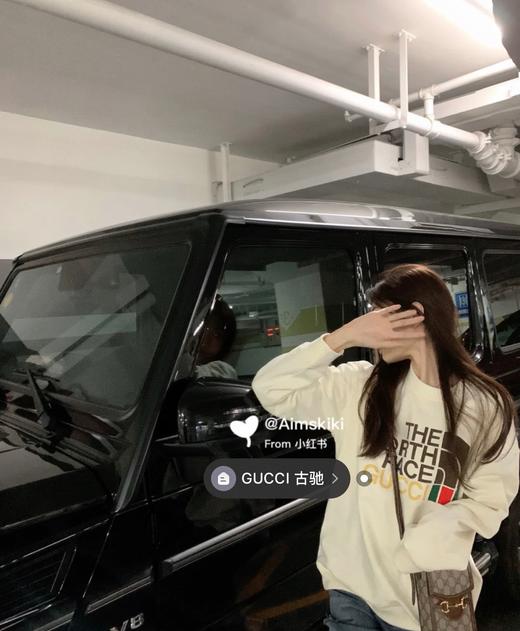 古驰Gucci✖️北缅联名款简约大logo印花复古米白色情侣款纯棉圆领卫衣 商品图3