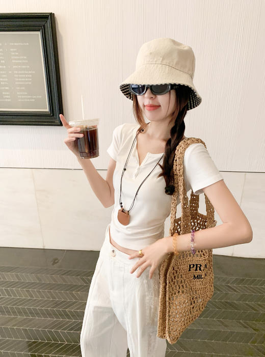 <曾小咸推荐>蕾丝白色高腰休闲阔腿裤女夏季薄款 商品图8