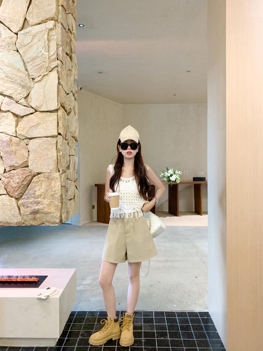 【129元任选2件】现货！波西亚风钩花流苏镂空针织背心/白色背心 商品图9