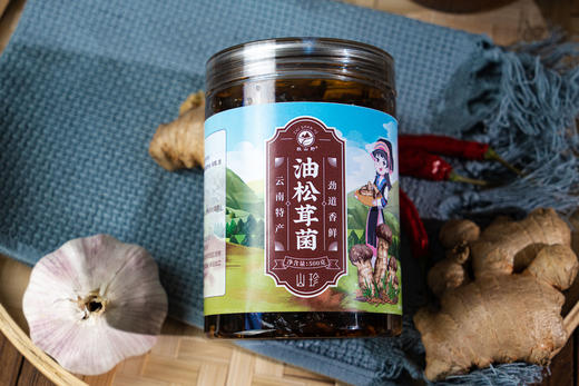 致山野云南特产油鸡枞菌油松茸菌油牛肝菌瓶装500g 商品图2